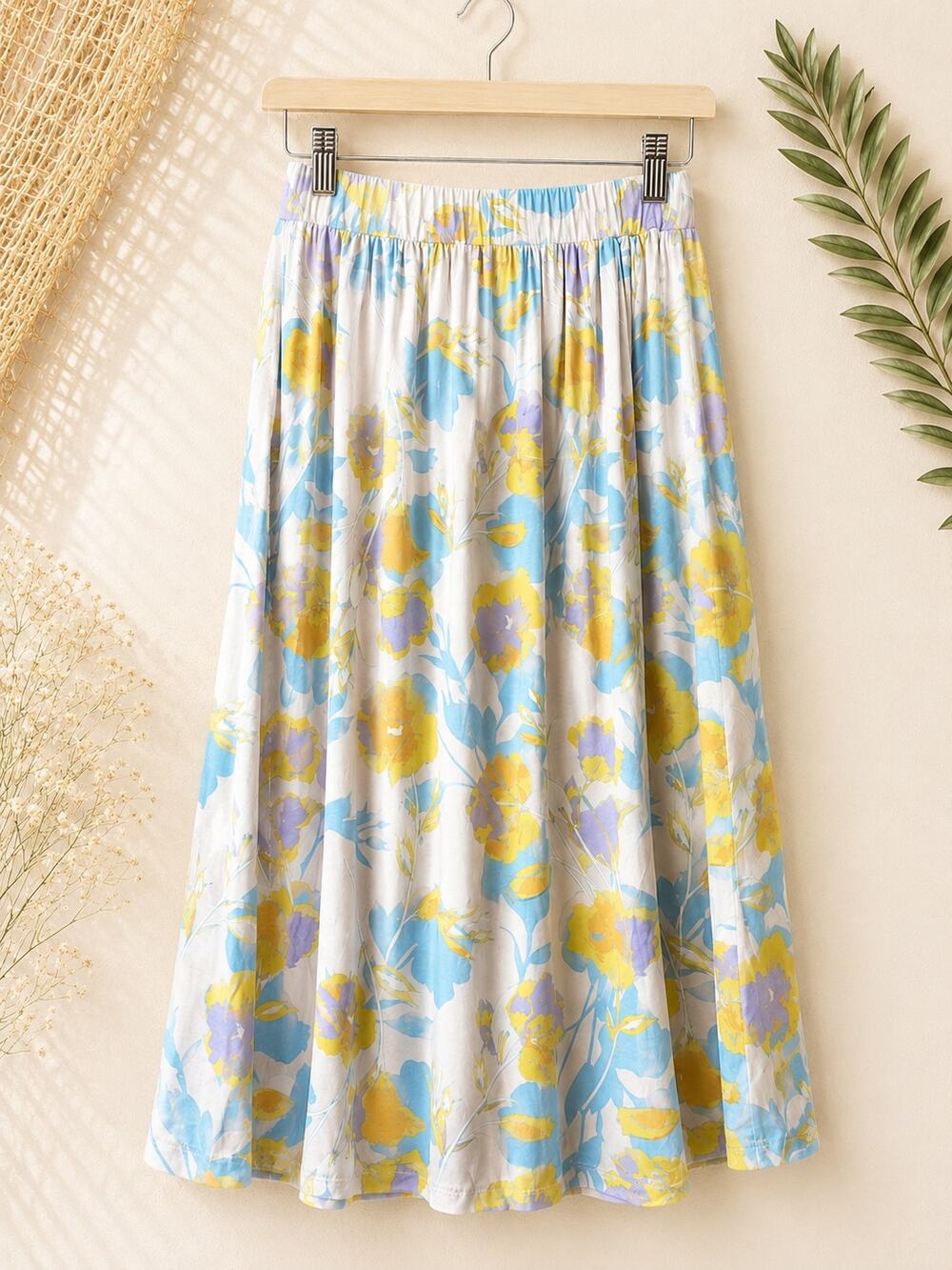 Rachel Pally Women's Floral Print A-Line Skirt Elastic Waist Multicolor SZ XS